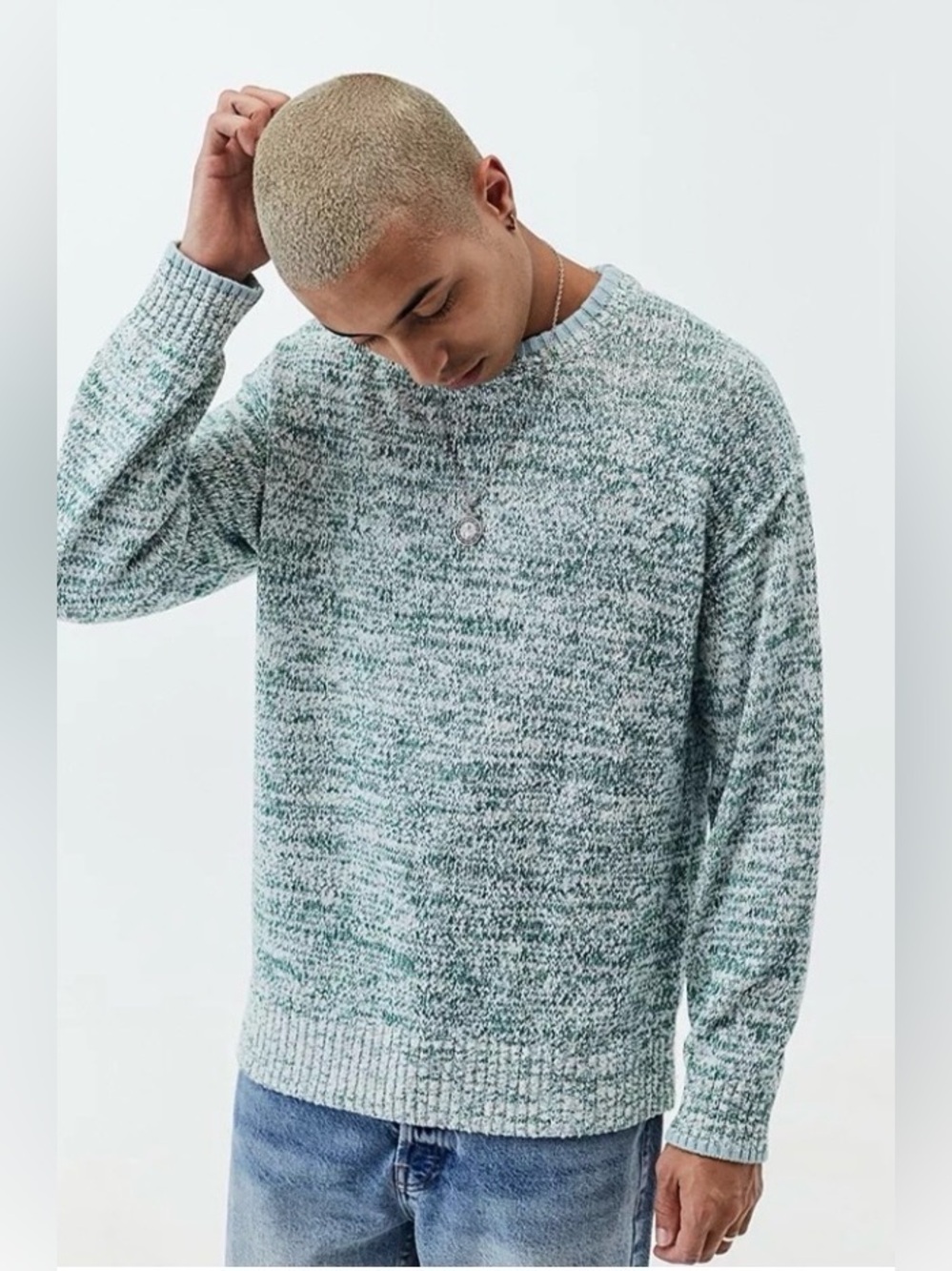 BDG Urban Outfitters Clark Sweater in Green/White, size Large, NWOT - Picture 1 of 10